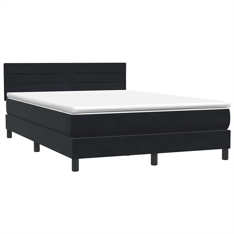 Casa si Gradina - Mobilier - Paturi si accesorii - Paturi - Pat box spring cu saltea, negru, 160x210 cm, catifea - Infinity.ro