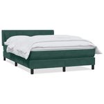 Casa si Gradina - Mobilier - Paturi si accesorii - Paturi - Pat box spring cu saltea, verde inchis, 160x210 cm, catifea - Infinity.ro