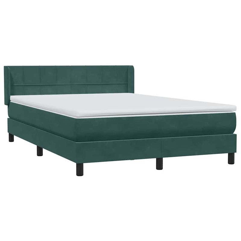 Casa si Gradina - Mobilier - Paturi si accesorii - Paturi - Pat box spring cu saltea, verde inchis, 160x210 cm, catifea - Infinity.ro