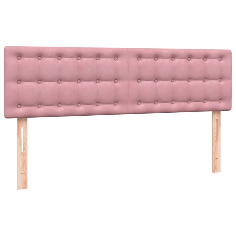 Casa si Gradina - Mobilier - Paturi si accesorii - Paturi - Pat box spring cu saltea, roz, 140x210 cm, catifea - Infinity.ro