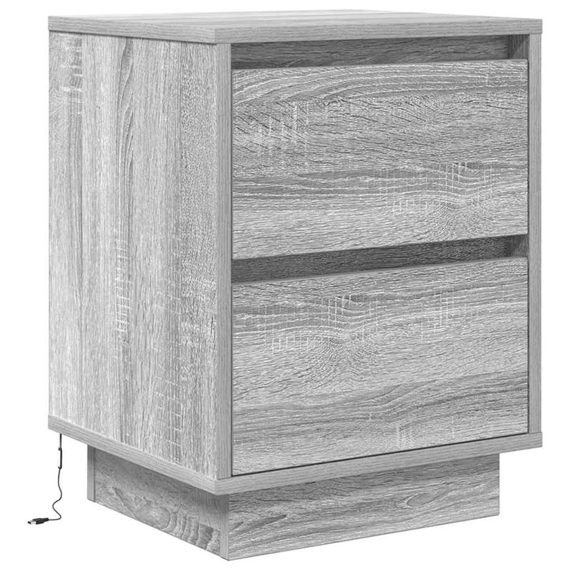 Casa si Gradina - Mobilier - Comode si corpuri - Noptiere - Noptiere cu lumini LED 2 buc Gri Sonoma 38x34x50 cm - Infinity.ro