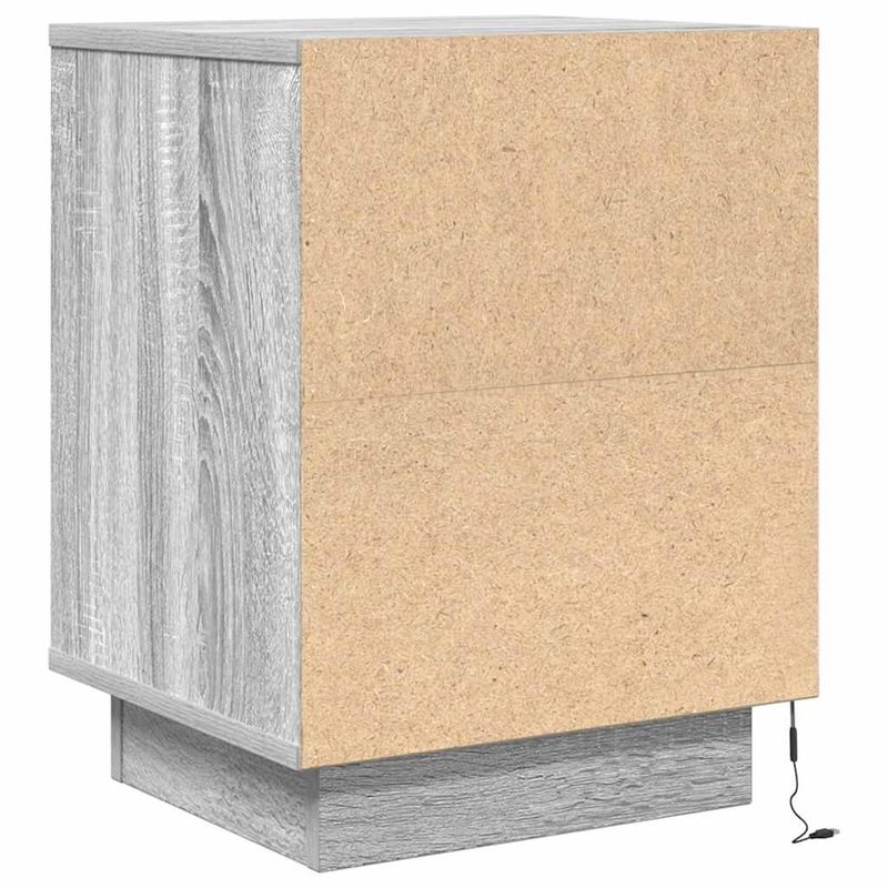 Casa si Gradina - Mobilier - Comode si corpuri - Noptiere - Noptiere cu lumini LED 2 buc Gri Sonoma 38x34x50 cm - Infinity.ro