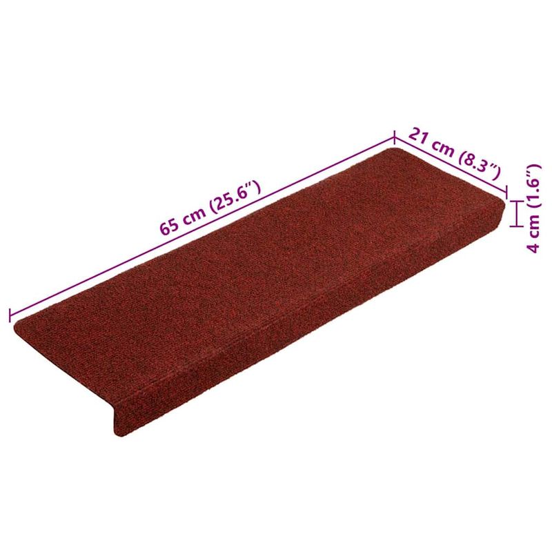 Casa si Gradina - Textile si covoare - Covoare - Covoare casa - Covorase scara autoadezive 20 buc Rosu Bordeaux 65x21x4 cm - Infinity.ro