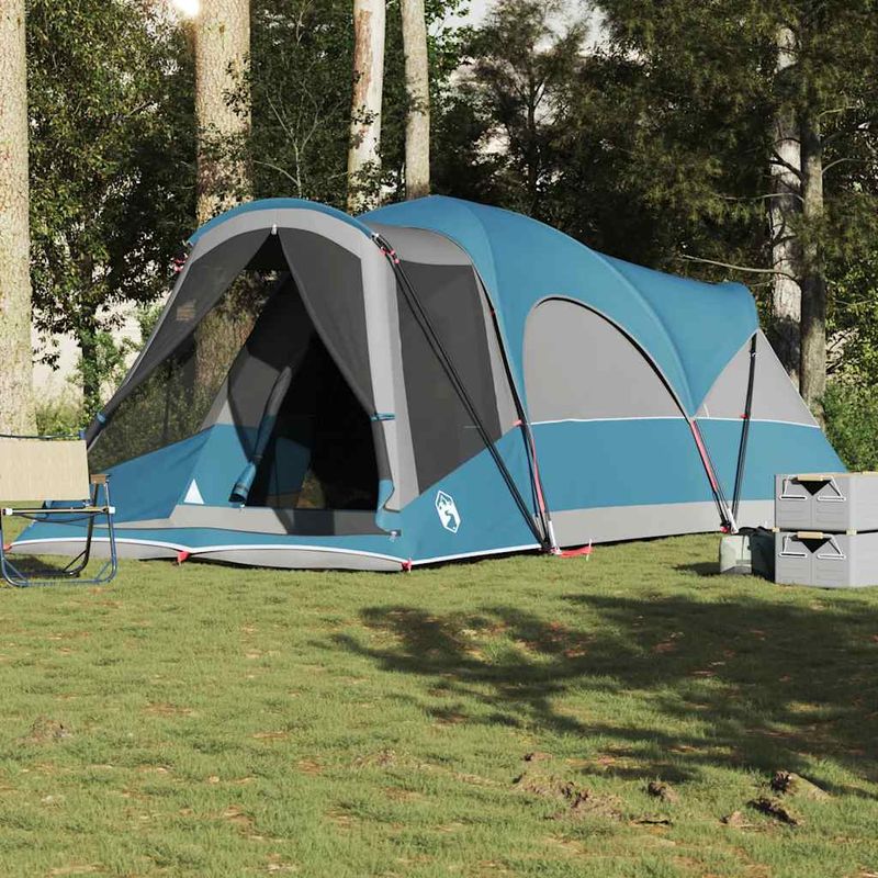 Sport si Outdoor - Camping - Corturi camping - Cort de familie tunel pentru 8 persoane, albastru, impermeabil - Infinity.ro