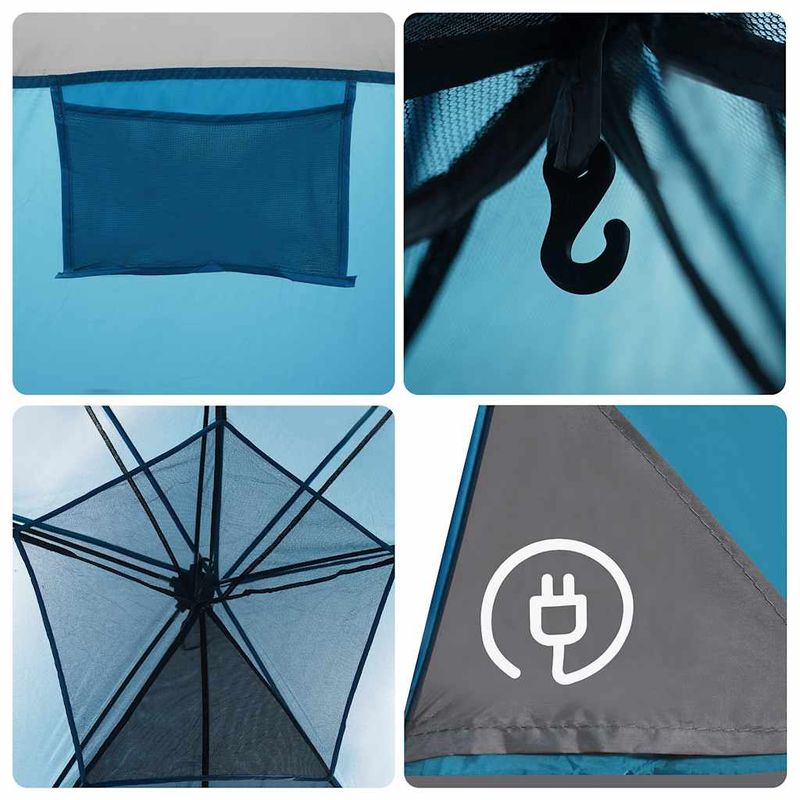 Sport si Outdoor - Camping - Corturi camping - Cort de familie tunel pentru 8 persoane, albastru, impermeabil - Infinity.ro