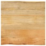 Casa si Gradina - Mobilier - Feronerie si accesorii mobila - Blat masa cu margini naturale, 40x40x2,5 cm, lemn masiv mango (natural) - Infinity.ro