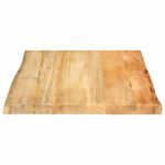 Casa si Gradina - Mobilier - Feronerie si accesorii mobila - Blat masa cu margini naturale, 40x40x2,5 cm, lemn masiv mango (natural) - Infinity.ro