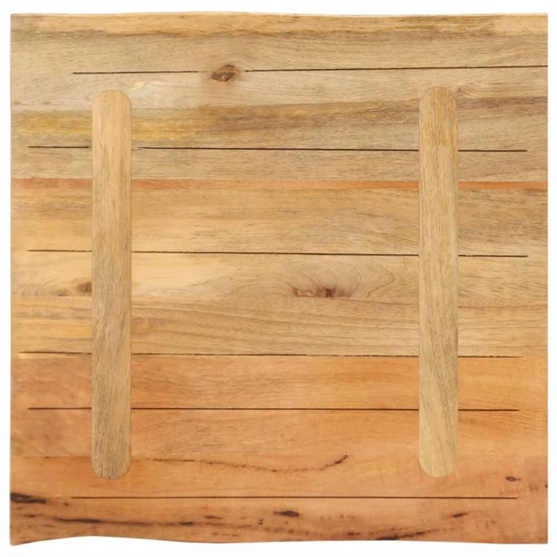 Casa si Gradina - Mobilier - Feronerie si accesorii mobila - Blat masa cu margini naturale, 40x40x2,5 cm, lemn masiv mango (natural) - Infinity.ro