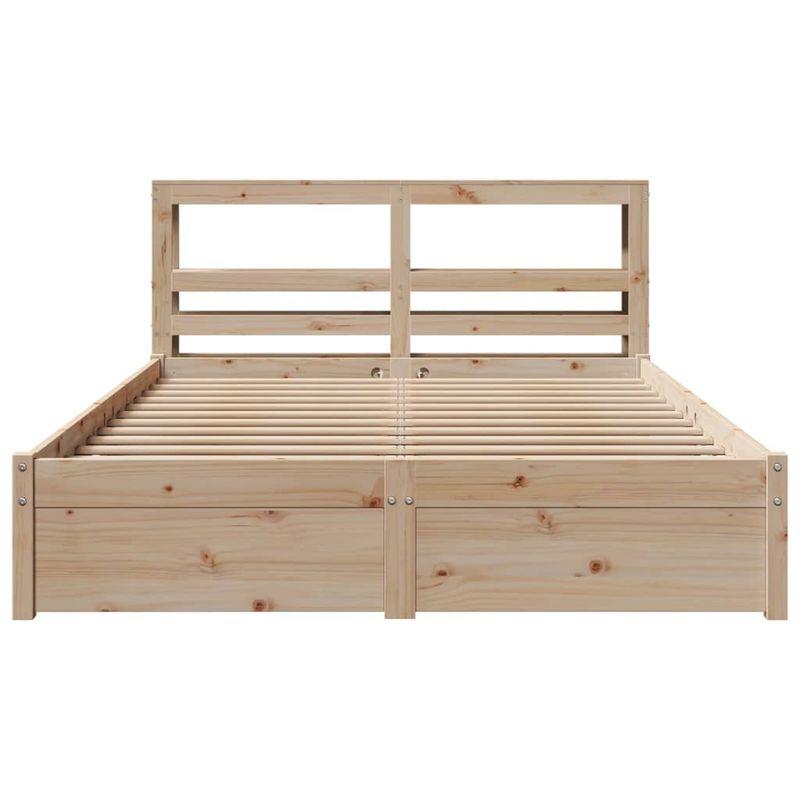 Casa si Gradina - Mobilier - Paturi si accesorii - Paturi - Cadru de pat cu tablie, 140x200 cm, lemn masiv de pin - Infinity.ro