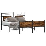 Casa si Gradina - Mobilier - Paturi si accesorii - Paturi - Cadru pat fara saltea stejar fumuriu 140x200 cm lemn prelucrat - Infinity.ro
