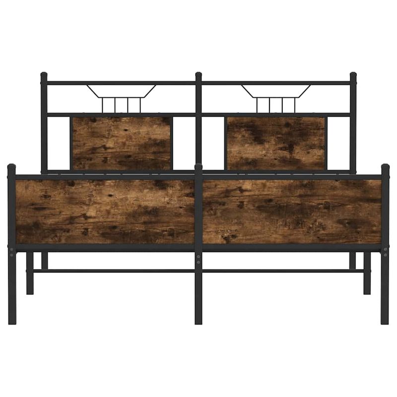Casa si Gradina - Mobilier - Paturi si accesorii - Paturi - Cadru pat fara saltea stejar fumuriu 140x200 cm lemn prelucrat - Infinity.ro