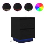 Casa si Gradina - Mobilier - Comode si corpuri - Noptiere - Noptiere cu lumini LED 2 buc Negru 38x34x50 cm - Infinity.ro