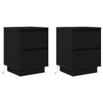 Casa si Gradina - Mobilier - Comode si corpuri - Noptiere - Noptiere cu lumini LED 2 buc Negru 38x34x50 cm - Infinity.ro
