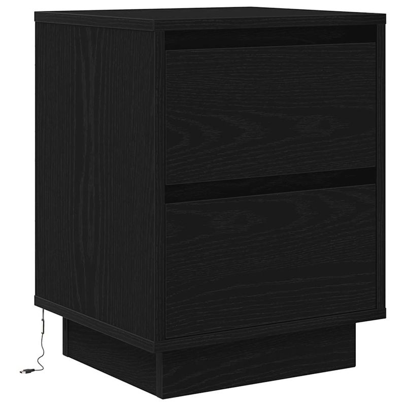 Casa si Gradina - Mobilier - Comode si corpuri - Noptiere - Noptiere cu lumini LED 2 buc Negru 38x34x50 cm - Infinity.ro