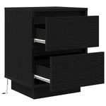 Casa si Gradina - Mobilier - Comode si corpuri - Noptiere - Noptiere cu lumini LED 2 buc Negru 38x34x50 cm - Infinity.ro