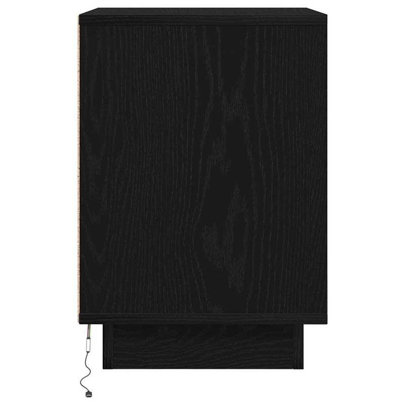 Casa si Gradina - Mobilier - Comode si corpuri - Noptiere - Noptiere cu lumini LED 2 buc Negru 38x34x50 cm - Infinity.ro