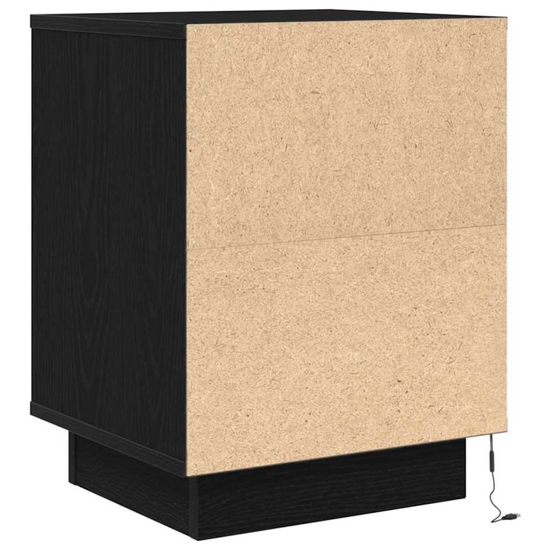 Casa si Gradina - Mobilier - Comode si corpuri - Noptiere - Noptiere cu lumini LED 2 buc Negru 38x34x50 cm - Infinity.ro