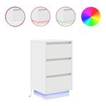 Casa si Gradina - Mobilier - Comode si corpuri - Noptiere - Noptiera cu lumini LED alb 38x34x65 cm - Infinity.ro