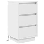 Casa si Gradina - Mobilier - Comode si corpuri - Noptiere - Noptiera cu lumini LED alb 38x34x65 cm - Infinity.ro