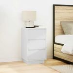 Casa si Gradina - Mobilier - Comode si corpuri - Noptiere - Noptiera cu lumini LED alb 38x34x65 cm - Infinity.ro