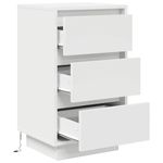 Casa si Gradina - Mobilier - Comode si corpuri - Noptiere - Noptiera cu lumini LED alb 38x34x65 cm - Infinity.ro