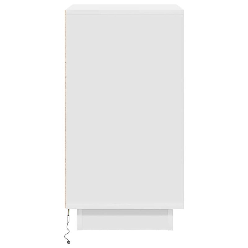 Casa si Gradina - Mobilier - Comode si corpuri - Noptiere - Noptiera cu lumini LED alb 38x34x65 cm - Infinity.ro