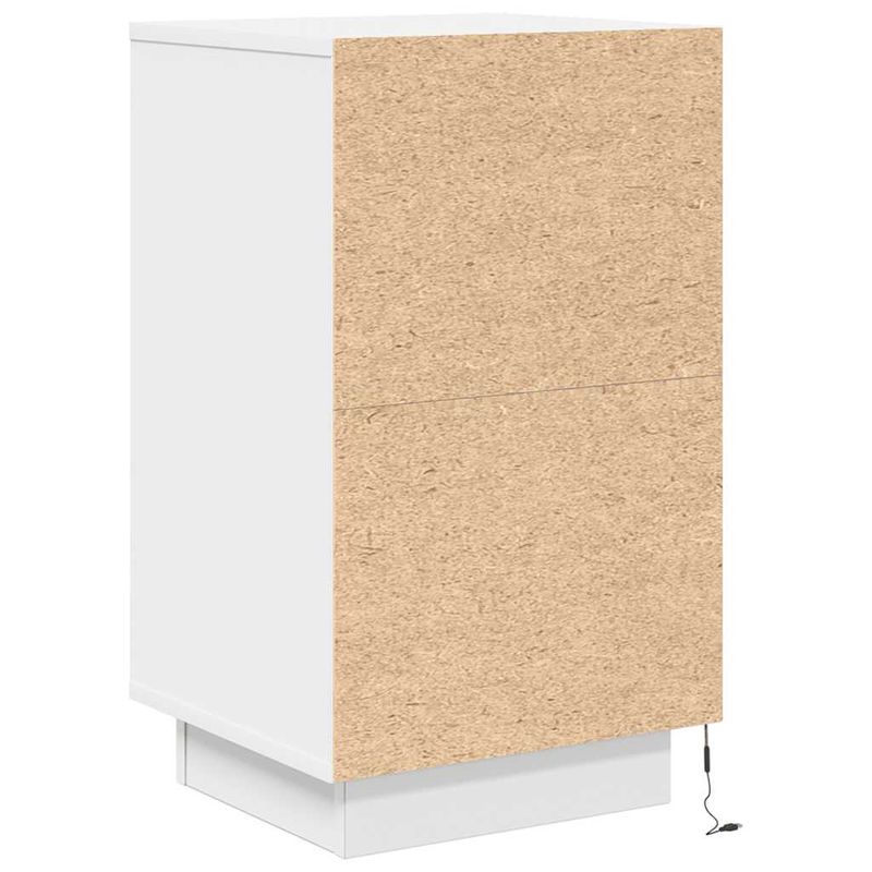 Casa si Gradina - Mobilier - Comode si corpuri - Noptiere - Noptiera cu lumini LED alb 38x34x65 cm - Infinity.ro