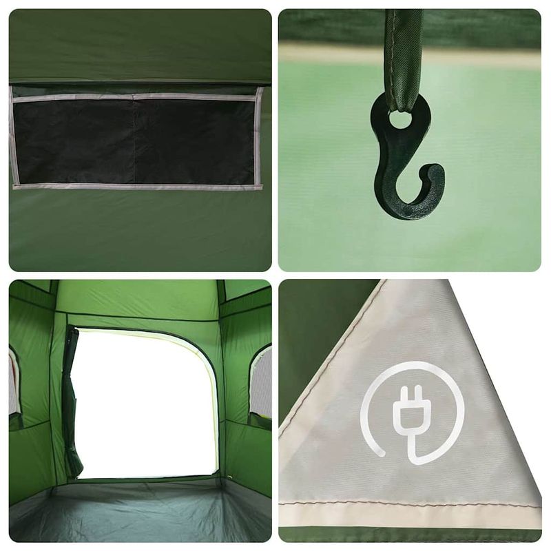 Sport si Outdoor - Camping - Corturi camping - Cort de familie Igloo pentru 6 persoane, verde rezistent la apa - Infinity.ro