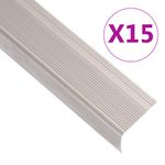 Casa si Gradina - Constructii - Materiale constructii - Profile decorative - Profile trepte in forma de L, 15 buc. sampanie 90 cm aluminiu - Infinity.ro