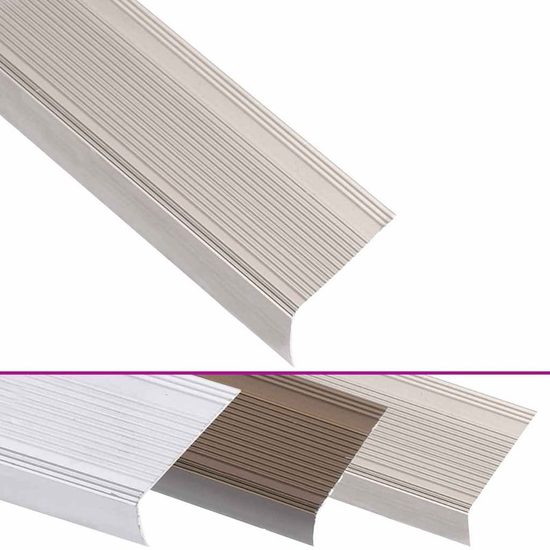 Casa si Gradina - Constructii - Materiale constructii - Profile decorative - Profile trepte in forma de L, 15 buc. sampanie 90 cm aluminiu - Infinity.ro