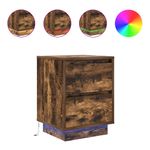 Casa si Gradina - Mobilier - Comode si corpuri - Noptiere - Noptiere cu lumini LED 2 buc Stejar afumat 38x34x50 cm - Infinity.ro