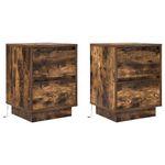Casa si Gradina - Mobilier - Comode si corpuri - Noptiere - Noptiere cu lumini LED 2 buc Stejar afumat 38x34x50 cm - Infinity.ro