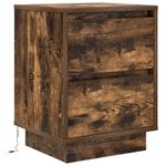 Casa si Gradina - Mobilier - Comode si corpuri - Noptiere - Noptiere cu lumini LED 2 buc Stejar afumat 38x34x50 cm - Infinity.ro