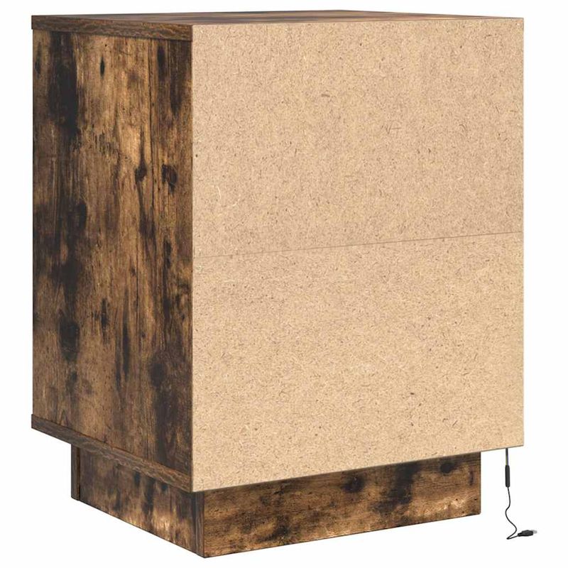 Casa si Gradina - Mobilier - Comode si corpuri - Noptiere - Noptiere cu lumini LED 2 buc Stejar afumat 38x34x50 cm - Infinity.ro