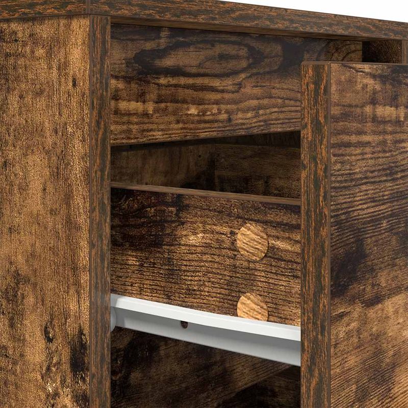 Casa si Gradina - Mobilier - Comode si corpuri - Noptiere - Noptiere cu lumini LED 2 buc Stejar afumat 38x34x50 cm - Infinity.ro