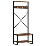 Casa si Gradina - Mobilier - Biblioteci si rafturi - Rafturi - Suport pentru haine multicolor 80x40x190cm Lemn masiv recuperat - Infinity.ro