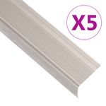 Casa si Gradina - Constructii - Materiale constructii - Profile decorative - Profile trepte in forma de L, 5 buc. sampanie 90 cm aluminiu - Infinity.ro