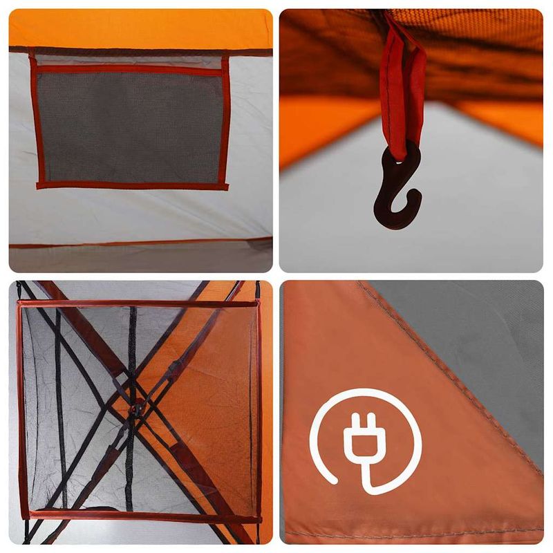 Sport si Outdoor - Camping - Corturi camping - Cort de camping 4 persoane gri si portocaliu impermeabil - Infinity.ro