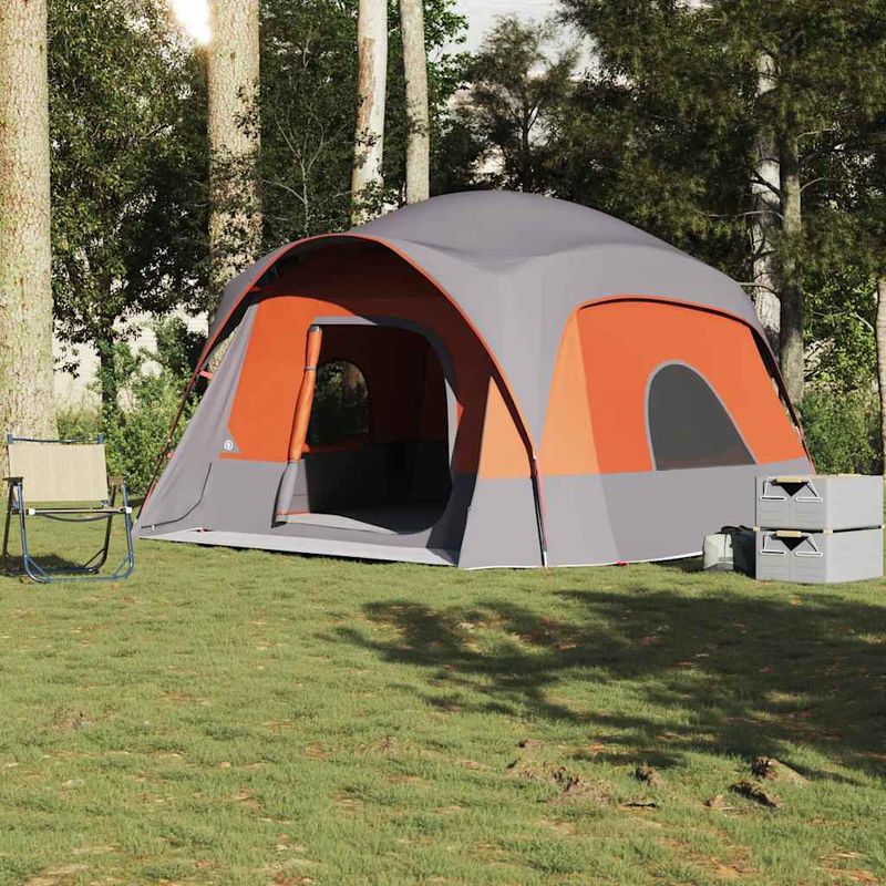 Sport si Outdoor - Camping - Corturi camping - Cort de camping pentru 6 persoane, gri/portocaliu, impermeabil - Infinity.ro