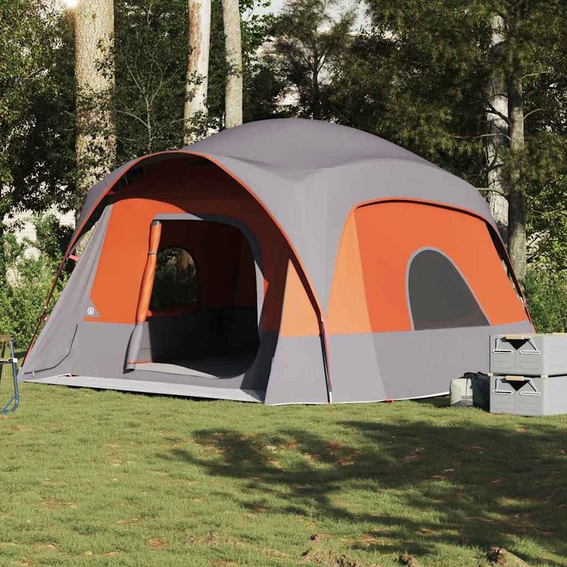 Sport si Outdoor - Camping - Corturi camping - Cort de camping pentru 6 persoane, gri/portocaliu, impermeabil - Infinity.ro