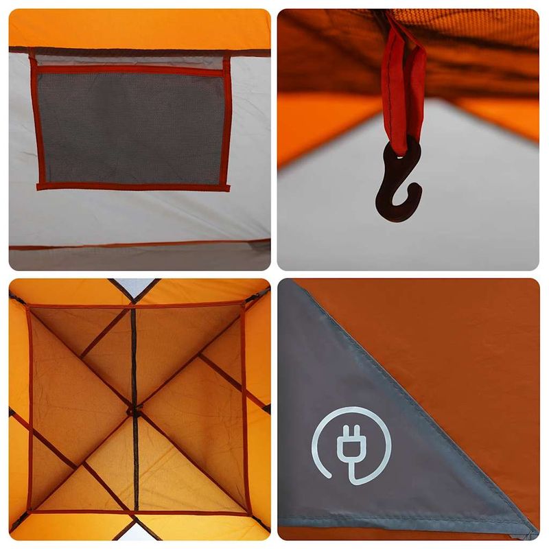 Sport si Outdoor - Camping - Corturi camping - Cort de camping pentru 6 persoane, gri/portocaliu, impermeabil - Infinity.ro