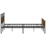 Casa si Gradina - Mobilier - Paturi si accesorii - Paturi - Cadru pat metalic fara saltea, stejar fumuriu, 200x200 cm - Infinity.ro