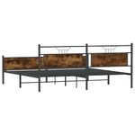 Casa si Gradina - Mobilier - Paturi si accesorii - Paturi - Cadru pat metalic fara saltea, stejar fumuriu, 200x200 cm - Infinity.ro