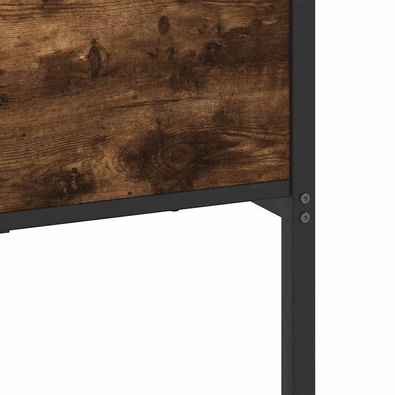 Casa si Gradina - Mobilier - Paturi si accesorii - Paturi - Cadru pat metalic fara saltea, stejar fumuriu, 200x200 cm - Infinity.ro