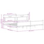 Casa si Gradina - Mobilier - Paturi si accesorii - Paturi - Cadru pat metalic fara saltea, stejar fumuriu, 200x200 cm - Infinity.ro