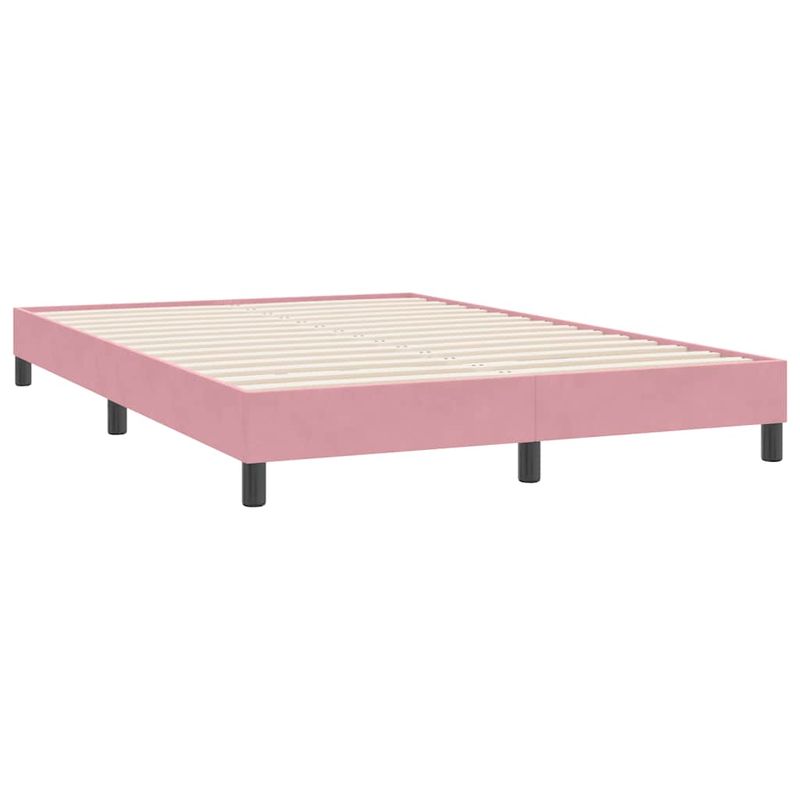 Casa si Gradina - Mobilier - Paturi si accesorii - Paturi - Pat box spring cu saltea, roz, 140x220 cm, catifea - Infinity.ro