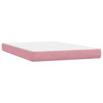 Casa si Gradina - Mobilier - Paturi si accesorii - Paturi - Pat box spring cu saltea, roz, 140x220 cm, catifea - Infinity.ro