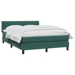 Casa si Gradina - Mobilier - Paturi si accesorii - Paturi - Pat box spring cu saltea, verde inchis, 160x220 cm, catifea - Infinity.ro