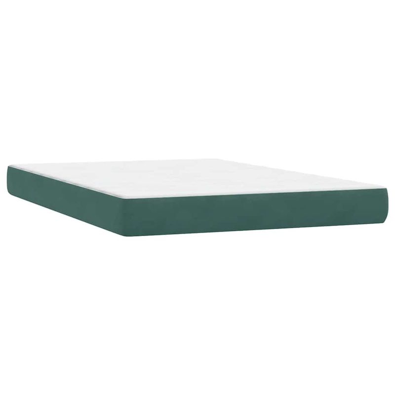 Casa si Gradina - Mobilier - Paturi si accesorii - Paturi - Pat box spring cu saltea, verde inchis, 160x220 cm, catifea - Infinity.ro