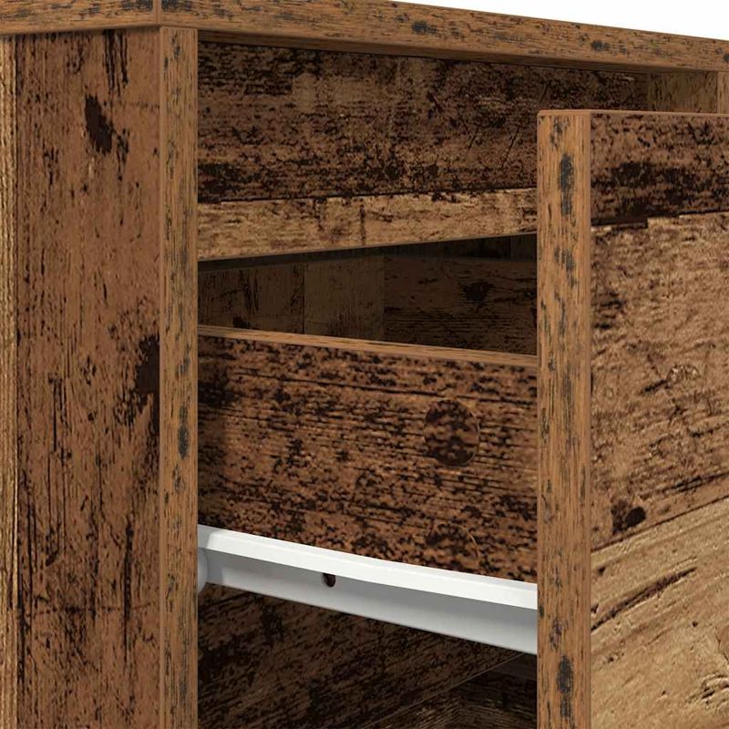 Casa si Gradina - Mobilier - Comode si corpuri - Noptiere - Noptiera cu lumini LED Lemn vechi 38x34x65 cm - Infinity.ro